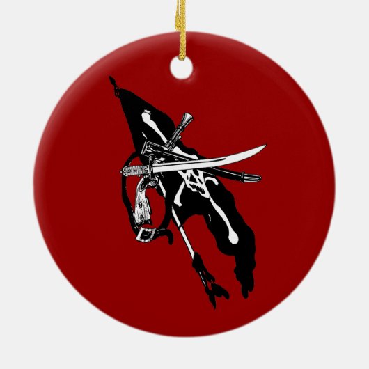  piratenvlag, Jolly Roger Skull Crossbones Keramisch Ornament (Achterkant)