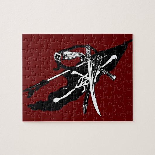 piratenvlag, Jolly Roger Skull Crossbones Legpuzzel (Horizontaal)