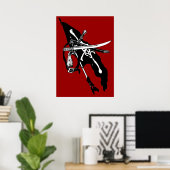 piratenvlag, Jolly Roger Skull Crossbones Poster (Thuiskantoor)