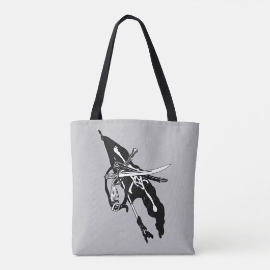  piratenvlag, Jolly Roger Skull Crossbones Tote Bag (Achterkant)