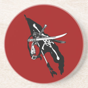 piratenvlag, Jolly Roger Skull Crossbones Zandsteen Onderzetter