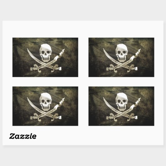 Piratenvlag Rechthoekige Sticker (Vel)