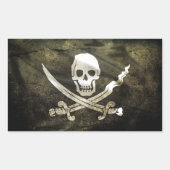 Piratenvlag Rechthoekige Sticker (Voorkant)