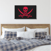 Piratenvlag van Calico Jack Canvas Afdruk (Insitu (Slaapkamer))