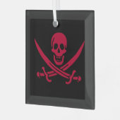 Piratenvlag van Calico Jack Glas Ornament (Voorkant links)