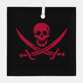 Piratenvlag van Calico Jack Glas Ornament (Achterkant)