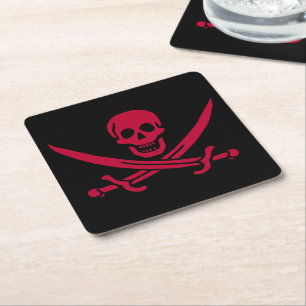 Piratenvlag van Calico Jack Kartonnen Onderzetters