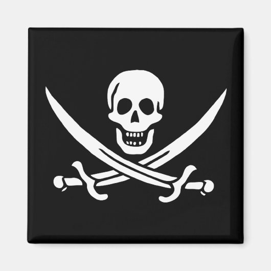 Piratenvlag van Calico Jack Magneet (Voorkant)