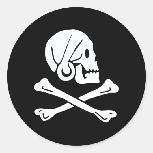 Piratenvlag van Henry Every Ronde Sticker (Voorkant)