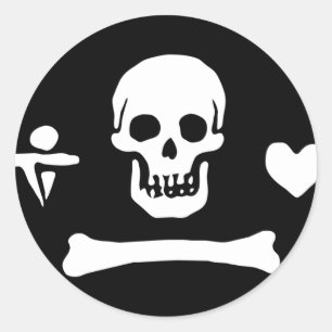 Piratenvlag van Stede Bonnet Ronde Sticker