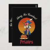 Piratenvrouw Kapitein  Briefkaart (Voorkant / Achterkant)