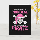 Piratenvrouw Piraten Cadeau Meisje Kaart (Gele Bloem)