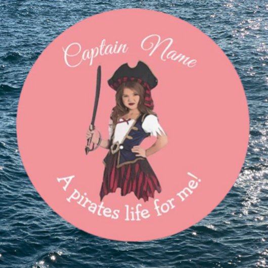 Piratenvrouw Ronde Sticker