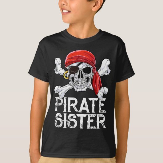 Piratenzus Jolly Roger Vlag Skull & Crossbones T-shirt (Voorkant)
