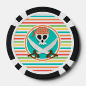 Piratenzwaarden; Heldere regenboogstrepen Poker Chips (Achterkant)