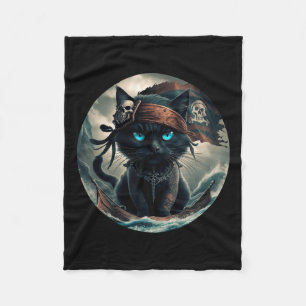 piratenzwarte kat fleece deken