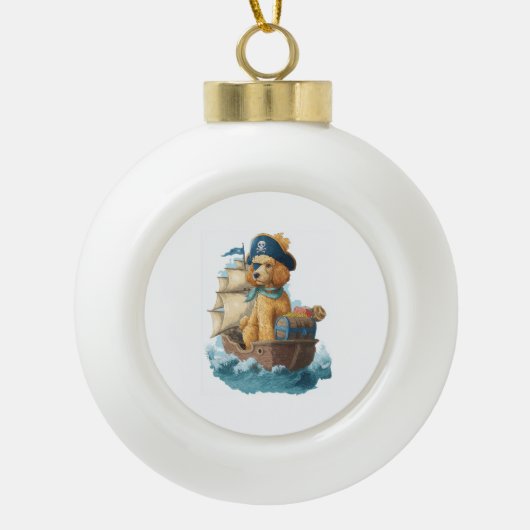 Piratepoedel � Grappige zeehond Keramische Bal Ornament (Voorkant)