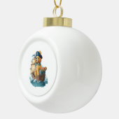 Piratepoedel � Grappige zeehond Keramische Bal Ornament (Rechts)