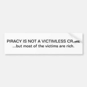 PIRATERIJ IS GEEN SLECHTE CRIMINALITEIT-BUMPERSTIC BUMPERSTICKER