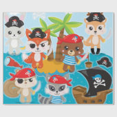 Piraterijpapier van de partij van dierenbemanninge cadeaupapier (Vlak)