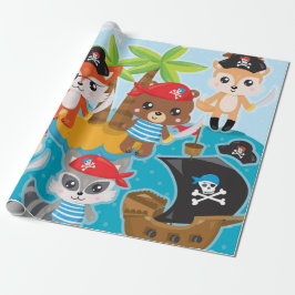 Piraterijpapier van de partij van dierenbemanninge cadeaupapier