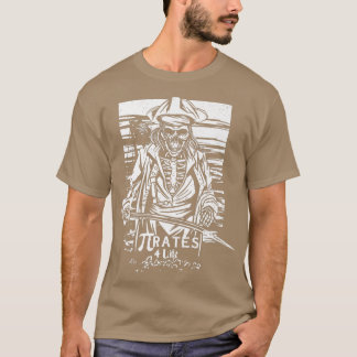 Pirates 4 ever Epic Skeleton Pirate Grunge Style M T-shirt