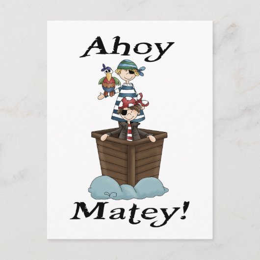 Pirates Ahoy Matey Briefkaart (Voorkant)