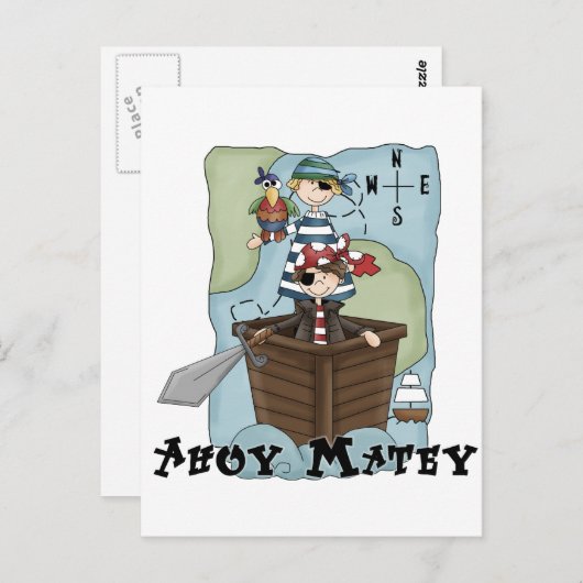 Pirates Ahoy Tshirs en Gifts Briefkaart (Voorkant / Achterkant)