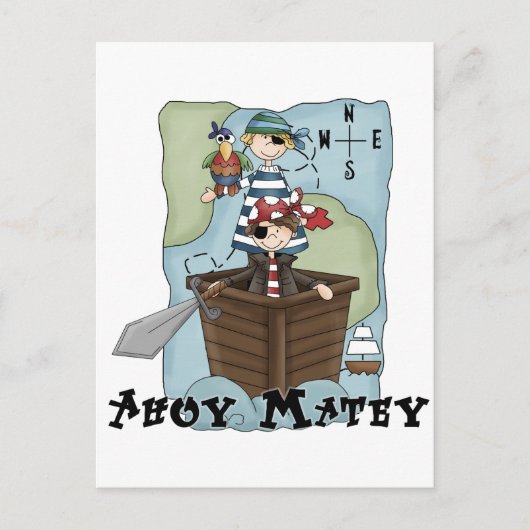 Pirates Ahoy Tshirs en Gifts Briefkaart (Voorkant)