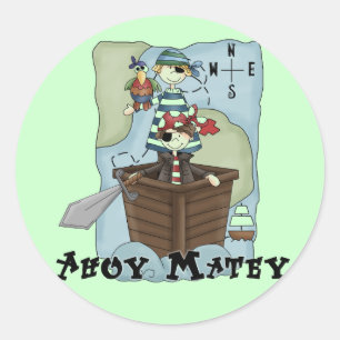 Pirates Ahoy Tshirs en Gifts Ronde Sticker