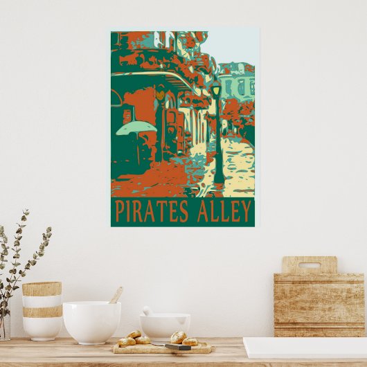 Pirates Alley Green Poster (Keuken)