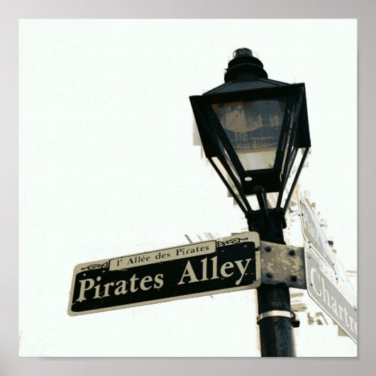 Pirate's Alley in Black & White Poster (Voorkant)