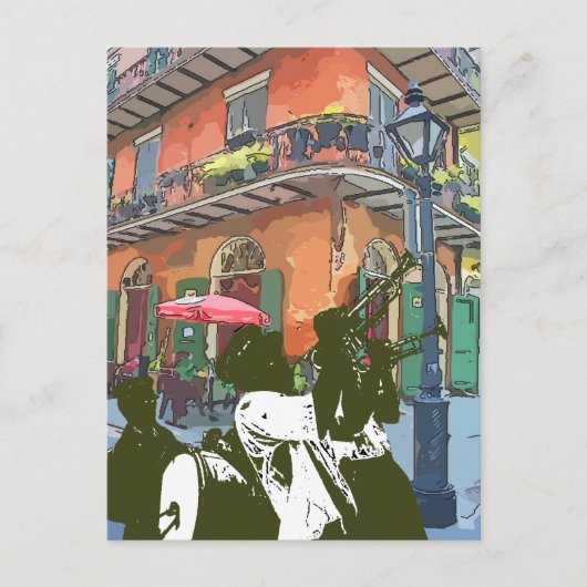 Pirates Alley, Marching Band New Orleans, Verenigd Briefkaart (Voorkant)