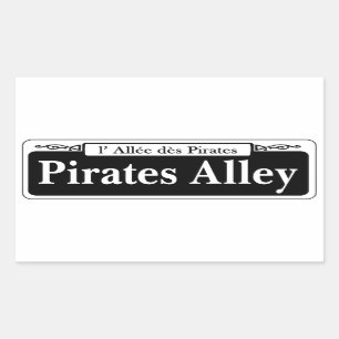 Pirates Alley, New Orleans Street Sign Rechthoekige Sticker