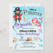 Pirates and Mermaid Birthday Invitation Kaart (Voorkant)