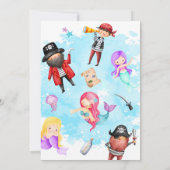 Pirates and Mermaid Birthday Invitation Kaart (Achterkant)