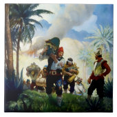 "Pirates and Plunder" van NC Wyeth Tegeltje (Voorkant)