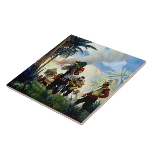 "Pirates and Plunder" van NC Wyeth Tegeltje (Zijkant)