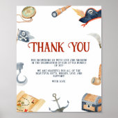 Pirates Baby shower Bedankt Teken Poster (Voorkant)