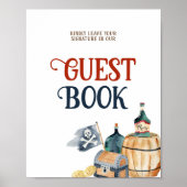 Pirates Baby shower Guest Book Sign Poster (Voorkant)
