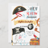 Pirates Birthday Invitation, Pirates Invitation Kaart (Voorkant)