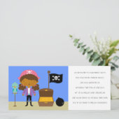 Pirates Birthday Party Invitations (voor meisjes) Kaart (Staand voorkant)