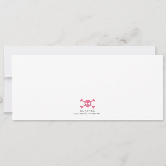 Pirates Birthday Party Invitations (voor meisjes) Kaart (Achterkant)