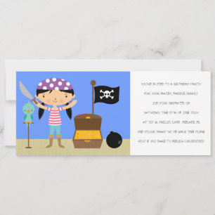 Pirates Birthday Party Invitations (voor meisjes) Kaart