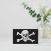 Pirates Black Skull en Crossbones Visitekaartje (Staand voorkant)