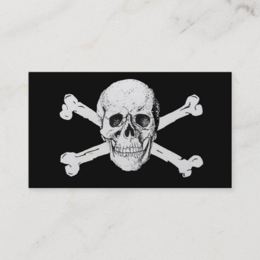 Pirates Black Skull en Crossbones Visitekaartje (Voorkant)