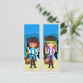 Pirates Bookmark on Postcard Briefkaart (Staand voorkant)