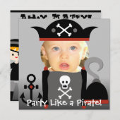 Pirates Boy party als een pirate Birthday nodigt Kaart (Voorkant / Achterkant)