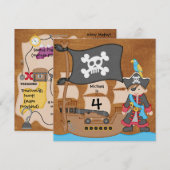 Pirates Boy Pirate Ship Birthday Invitations Kaart (Voorkant / Achterkant)