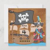 Pirates Boy Pirate Ship Birthday Invitations Kaart (Voorkant)